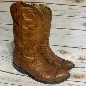 Neolite Cowboy boots men size 10EE leather upper handmade material brown